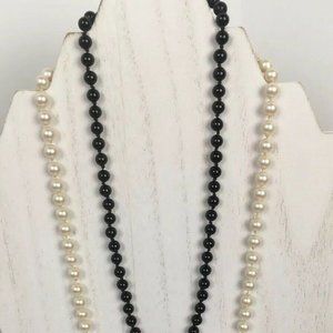 2 Vintage Monet Faux Pearl Necklaces